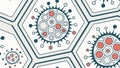 Abstract Hexagonal Virus or Cell Structure Pattern, vector design Generative AI Royalty Free Stock Photo