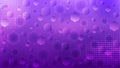 Vector Abstract Hexagons, Circles and Halftone Dots in Purple Gradient Background