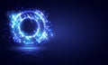 Abstract hi-tech background. luminous swirling. Glowing spiral cover. Halo around. Power isolated. Sparks particle. Space tunnel. Royalty Free Stock Photo