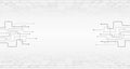 Abstract hi tech communication for presentation or banner. Sci-fi gray background with various technology elements. Science
