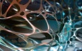 Abstract, hi-tech 3D illustration. Neural connections in artificial mind