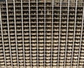 Abstract high angle view of a luxury hotel with multi balconies seating.