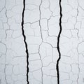 Abstract Cracked White Surface Texture with Deep Vertical Fissures Royalty Free Stock Photo