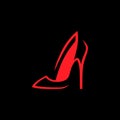 Abstract high heel shoe on black backdrop Royalty Free Stock Photo