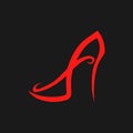 High heel shoe symbol, icon Royalty Free Stock Photo