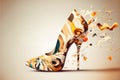 Abstract high heel women shoes. Fashion background. Generative AI