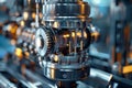 Abstract high quality image of engineer designing modern car engine with pistons and crankshaft Royalty Free Stock Photo