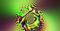 Abstract high resolution fractal video with a psychedelic hypnotic wavy pattern interchanging with a psychedelic pendulum sequence