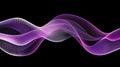 Abstract Glowing Purple Wave of Digital Particles on Black Background. Futuristic Digital Data Flow and Technology Concept Royalty Free Stock Photo