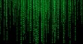 Digital Rain Matrix Style Background with Green Code Royalty Free Stock Photo