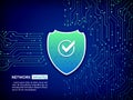 Security shield concept. Internet security. Vector illustration digital protection. Royalty Free Stock Photo
