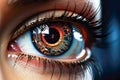 Abstract high tech eye concept. Close up of woman eye in process of scanning Royalty Free Stock Photo