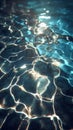 Abstract highlight of shallow tide pool with light reflection creating calming underwater pattern with blue and sandy tones Royalty Free Stock Photo