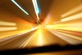 Abstract highway tunnel lights. Motion blur Royalty Free Stock Photo