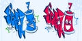 Abstract Hip Hop Graffiti Style Word Sead And Cartoon Spray Can Vector Illustration Art