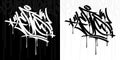 Abstract Hip Hop Hand Written Graffiti Style Word Lets Vector Illustration Art