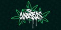 Abstract Hip Hop Hand Written Graffiti Style Word Weed Vector Illustration Art