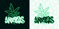 Abstract Hip Hop Hand Written Graffiti Style Word Weed Vector Illustration Art