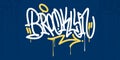 Abstract Hip Hop Hand Written Urban Street Art Graffiti Style Word Brooklin Vector Illustration Art