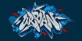 Abstract Hiphop Graffiti Style Word Urban Vector Typography Illustration