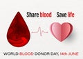 World Blood donor day in paper cut and vector design Royalty Free Stock Photo