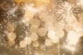 Abstract holiady background with fireworks