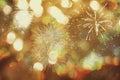 Abstract holiady background with fireworks Royalty Free Stock Photo