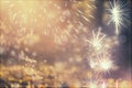 Abstract holiady background with fireworks