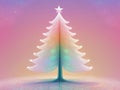 abstract Hologram A Chrismas tree on a pastel mesh gradient background, art Royalty Free Stock Photo