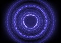 Abstract hologram hi-tech background. Virtual reality technology innovation. Head-up display interface. Futuristic Sci-Fi glowing