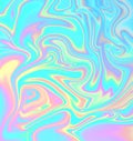 Abstract holographic iridescent background. Psychedelic colorful marble texture