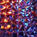 Abstract holographic metallic surface texture featuring vibrant swirling patterns of reflective chrome under intense neon lighting Royalty Free Stock Photo