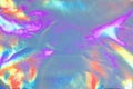 Abstract holographic purple pink background. Liquid neon rainbow foil in unicorn style. Marble iridescent futuristic Royalty Free Stock Photo
