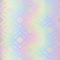 Abstract holographic seamless pattern. Repeated hologram effect metal foil. Rainbow holo background. Repeating iridescent spectrum