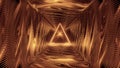 Abstract holy glowing triangle wireframe design with metal background 3d rendering wallpaper