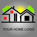 Abstract home Real estate Logo safe care love house.