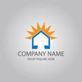 Abstract home and sun logo Royalty Free Stock Photo