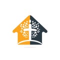 Abstract home and tree religious cross symbol icon  design. Royalty Free Stock Photo