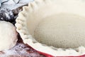 Abstract of Homemade Butter Pie Crust in Pie Plate