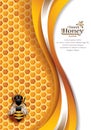 Abstract Honey Background with Working Bee