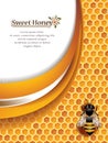 Abstract Honey Background with Working Bee Royalty Free Stock Photo