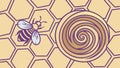 Abstract Honey Bee and Swirling Honeycomb Pattern, vector design Generative AI Royalty Free Stock Photo