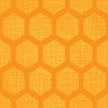 Abstract honey yellow honeycomb fabric textured seamless pattern background