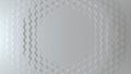 Abstract Honeycomb Background wide angle. Bright white 3D render of hexagon beehive. Great modern trends. Light, minimal, moving h Royalty Free Stock Photo