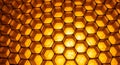 Abstract Honeycomb Pattern Macro, Golden Orange Hexagonal Cells, Textured Background Royalty Free Stock Photo