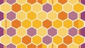 Abstract honeycomb pattern in warm yellow orange and purple Royalty Free Stock Photo