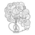 Abstract hookah coloring book vector illustration