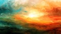 Abstract Horizon Shifts - Vibrant Landscape Transformation in Multicolor Tones Royalty Free Stock Photo