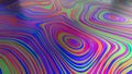 Abstract horizontal background with colorful holographic waves. Trendy texture in style retro 60s, 70s. Royalty Free Stock Photo