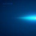 Abstract horizontal blue ray light strips on dark background